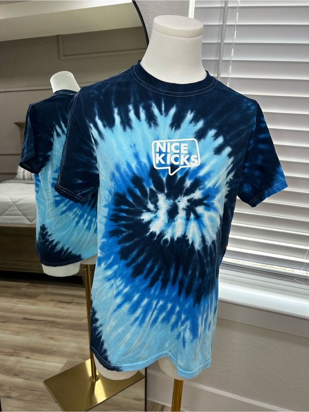 Nice Kicks Men's Blue Tie-Dye Short Sleeve Tee